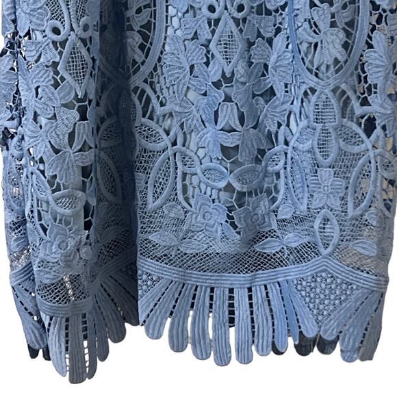 Lovers & Friends Caspian Shift Lace Mini Crystal Blue Dress Size S - Picture 7 of 14